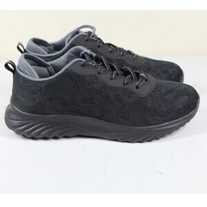 Cheeks Fit Body Womens Lace up Trainers Sneaker Size 7W Wide Black NEW